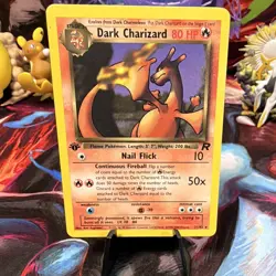 Pokemon TCG Dark Charizard Team Rocket 1st Ed 21/82 Holo Rare EN 80 HP - Image 1