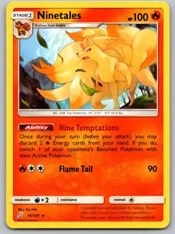 Ninetales 16/181 Team Up Rare Pokemon NM - Image 1