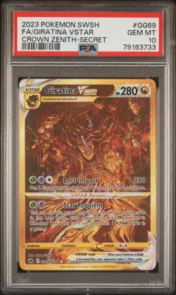 Pokemon Giratina VSTAR TCG Crown Zenith GG69/GG70 PSA 10 Gem Mint - Image 1
