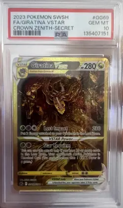 Pokemon Giratina VSTAR TCG Crown Zenith GG69/GG70 PSA 10 Gem Mint - Image 1