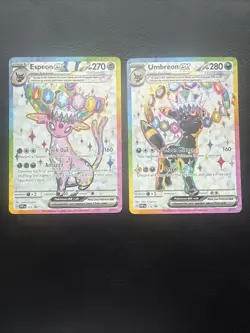 Umbreon and Espeon Promo Pokemon Card Set SVP175/SVP176 Prismatic Evolution - Image 1
