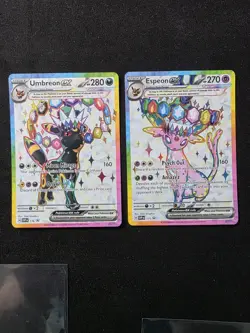 Umbreon and Espeon Promo Pokemon Card Set SVP175/SVP176 Prismatic Evolution - Image 1