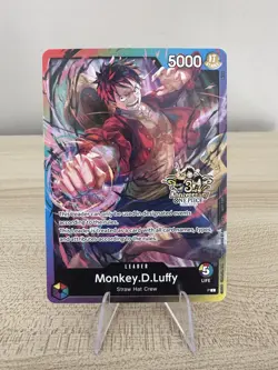 One Piece TCG - Monkey D. Luffy Leader - P - 3rd Anniversary Stamped Promo NM - Image 1