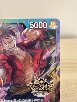 One Piece TCG - Monkey D. Luffy Leader - P - 3rd Anniversary Stamped Promo NM - Image 3