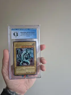Yu-Gi-Oh! TCG Blue-Eyes White Dragon Unlimited LOB-001 Ultra Rare CGC 9.5 Error - Image 1