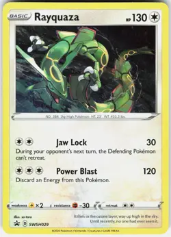 Rayquaza SWSH029 Holo Promo Sword & Shield Promo Pokemon Near Mint - Image 1