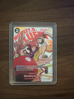 Monkey D. Luffy One Piece Round 1 US English Promo Card OP16-095 - Image 1
