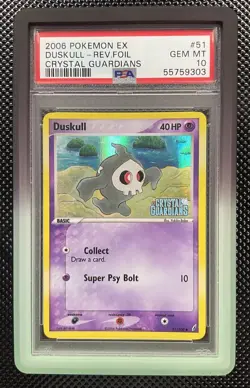 POKEMON EX CRYSTAL GUARDIANS DUSKULL #51 REVERSE HOLO PSA 10 GEM MINT POP26! - Image 1