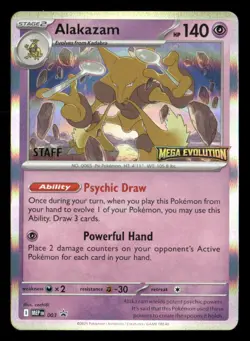 Alakazam - MEP 003 - Mega Evolutions - STAFF - Pokemon Card - NM/M - Image 1