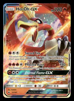 Ho-Oh GX - 21/147 - Ultra Rare - Burning Shadows - Pokemon Card - NM/M - Image 1