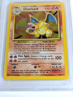 PSA 9 Charizard #4 Holo Rare Base Set Unlimited Pokemon 1999 MINT - Image 3