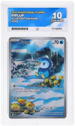 Piplup 098/094 Phantasmal Flames Pokemon Ace 10 Perfect Subgrades - Image 1