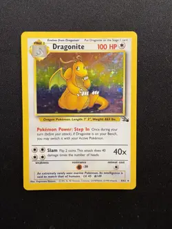 Dragonite 4/62 Pokemon Fossil Holo Rare Unlimted 1999 - Image 1