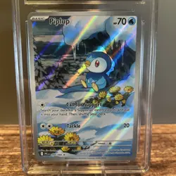 CGC 10 GEM MINT Piplup 098/094 Phantasmal Flames Illustration Rare Pokemon Holo - Image 2