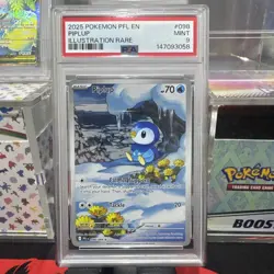 Piplup 098/094 IR - 2025 Pokemon Phantasmal Flames Illustration Rare PSA 9 MINT - Image 1