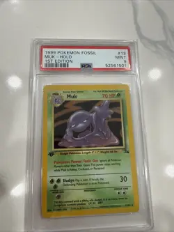 Pokemon PSA 9 Mint 1st Edition Fossil Holo Muk 13/62 - Image 1