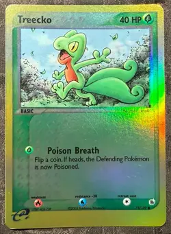 Treecko Reverse Holo Card 75/109 Ex Ruby and Sapphire Base Pokemon - Image 1