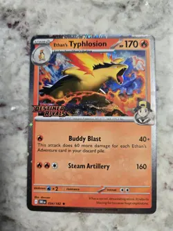 Ethan's Typhlosion 034/182 Destined Rivals Prerelease Pokemon Stamped NM Cosmos - Image 1
