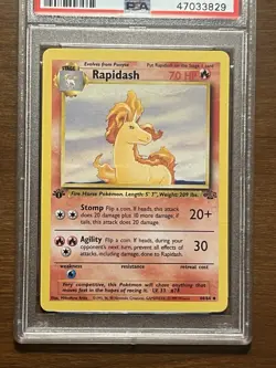 1999 POKEMON JUNGLE 1ST EDITION 44/64 RAPIDASH PSA 10 - Image 3