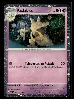 Pokemon TCG Kadabra [Cosmos Holo] #64 Pokemon Scarlet & Violet 151 - Image 1