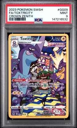 Pokemon Crown Zenith Galarian Gallery Full Art Toxtricity GG09 Holo PSA 9 Mint - Image 1