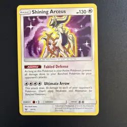 Shining Arceus 57/73 Rare Shining Shining Legends Pokemon Holo Moderately Played - Image 1