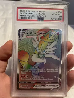 Pokemon Full Art Rainbow Cinderace Vmax Secret Rare PSA 10 - Image 1