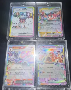 Tatsuguri EX Holo SR Lot Of 4 Pokemon Cards Surging Sparks Lot W Magnetic Cases - Image 1