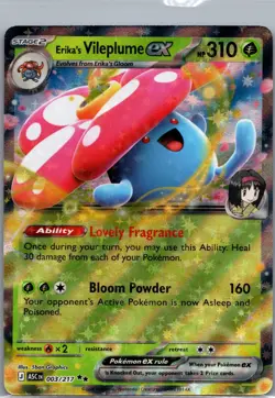 Erika's Vileplume ex 003/217 Holo ME: Ascended Heroes Pokemon TCG NM - Image 1