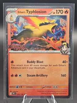 Ethan's Typhlosion (Destined Rivals Stamped) (Prerelease) Holo 034/182 Pokemon - Image 1