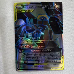 Pokemon TCG Lucario & Melmetal GX TAG TEAM Full Art Unbroken Bonds Holo 203/214 - Image 1