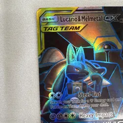 Pokemon TCG Lucario & Melmetal GX TAG TEAM Full Art Unbroken Bonds Holo 203/214 - Image 2