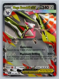 Mega Excadrill ex 065/084 Double Rare Pitch Black Pokemon Holo Near Mint - Image 1