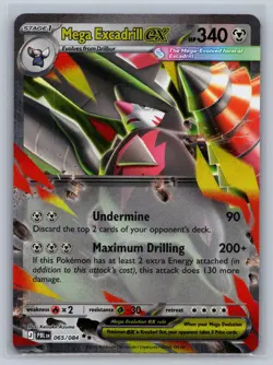 Mega Excadrill ex 065/084 Double Rare Pitch Black Pokemon Holo Near Mint - Image 1