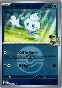 N's Vanillite (Poke Ball) - 049/217 - Ascended Heroes - Common Reverse Holo - NM - Image 1