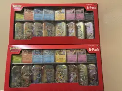 2 Pokemon TCG Prismatic Evolutions Costco 8 Mini-Tin Bundle w/Promo Cards SEALED - Image 1