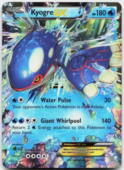 Kyogre EX 54/160 Holo EX Rare Primal Clash Pokemon Moderately Played - Image 1