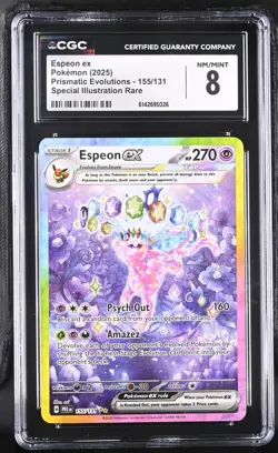 2025 POKEMON PRE EN-PRISMATIC EVOLUTIONS #155 ESPEON EX PSA 8 - Image 1