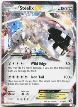 Steelix EX 67/114 Holo EX Rare Steam Siege Pokemon Moderately Played - Image 1