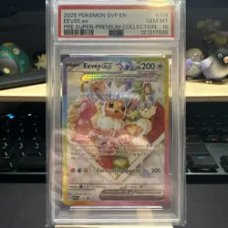 2025 POKEMON PRISMATIC EVOLUTIONS SUPER-PREMIUM COLLECTION #174 EEVEE EX PSA 10 - Image 1