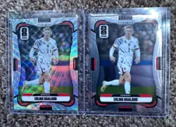 2026 Panini Prizm FIFA World Cup Erling Haaland Silver Wave Prizm + Base Lot - Image 1