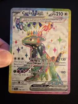 Pokemon TCG Cyclizar EX Sv08: Surging Sparks Holo Ultra Rare Card 228/191 NM - Image 2