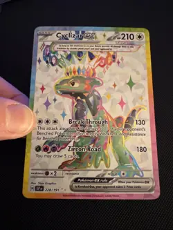 Pokemon TCG Cyclizar EX Sv08: Surging Sparks Holo Ultra Rare Card 228/191 NM - Image 3