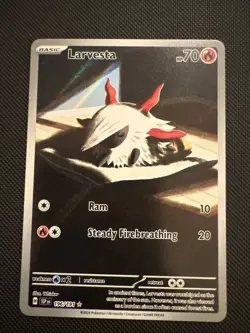 Pokemon TCG Larvesta 196/191SV08: Surging Sparks Holo Illustration Rare NM - Image 1