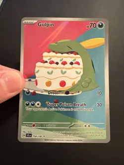 Pokemon Stellar Crown Gulpin 154/142 Illustration Rare Full Art Holo Near Mint - Image 2