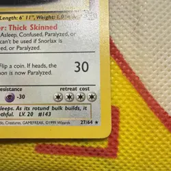 Pokemon English Vintage Snorlax Jungle 27/64 1st Edition Non-Holo - Image 5