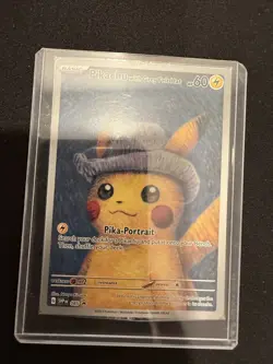 Pokemon Pikachu Card with Grey Felt Hat Van Gogh Promo, Sealed/Unopened - Image 3