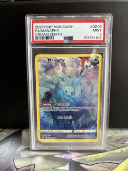 Manaphy GG06/GG70 -Crown Zenith: Galarian Gallery -Holo PSA 9- Pokemon Tcg - Image 1