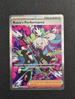 Pokemon TCG Roxie's Performance SIR 121/086 Me04 Chaos Rising NM Full Art Holo - Image 1