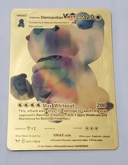 Pokemon Galarian Darmanitan VMAX Gold Foil Custom Card Dynamax hp 320 - Image 1